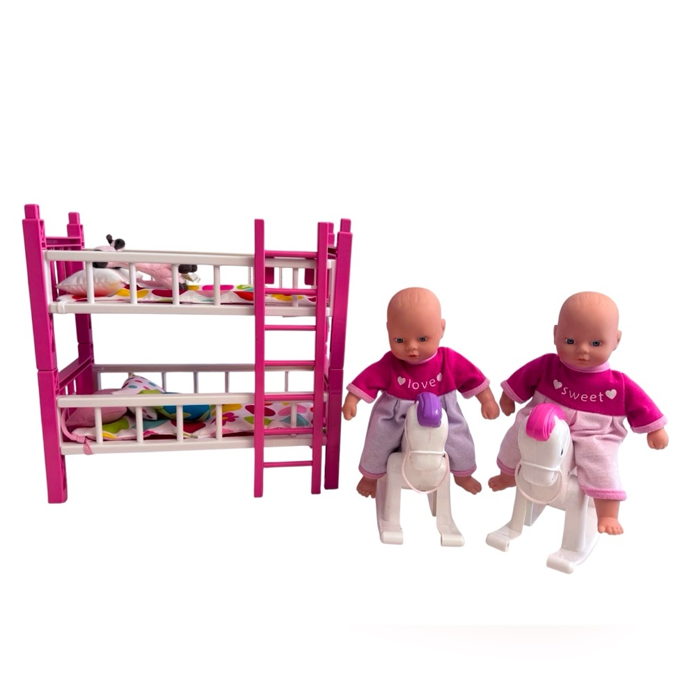 Twin Target Circo 8” Baby Dolls Bunkbed Rocking Horses Stuffed Animals Pillows